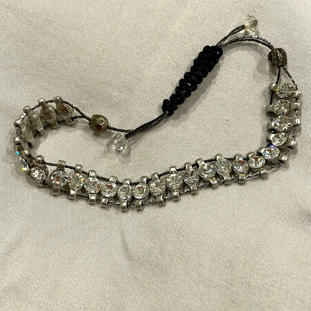 Cinch Bracelet With Silver Crystal Elements - image 1